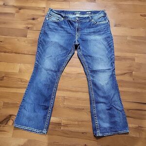 WOMENS SILVER JEANS CO SUKI BOOTCUT BLUE DENIM STRETCH JEAN SZ W24 X L32